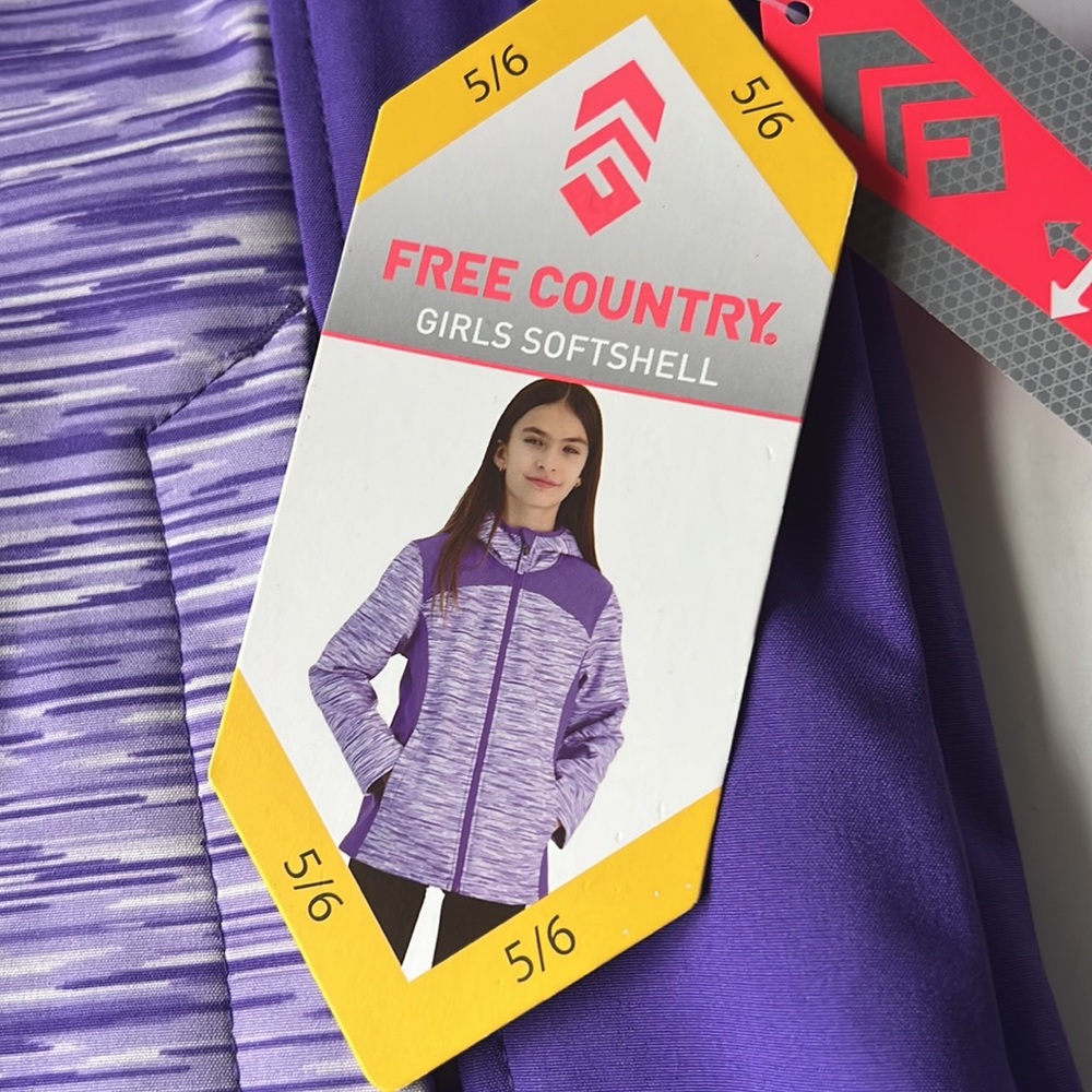 Free Country Girls Jacket Softshell Purple Space Dye 5/6 - Picture 9 of 16